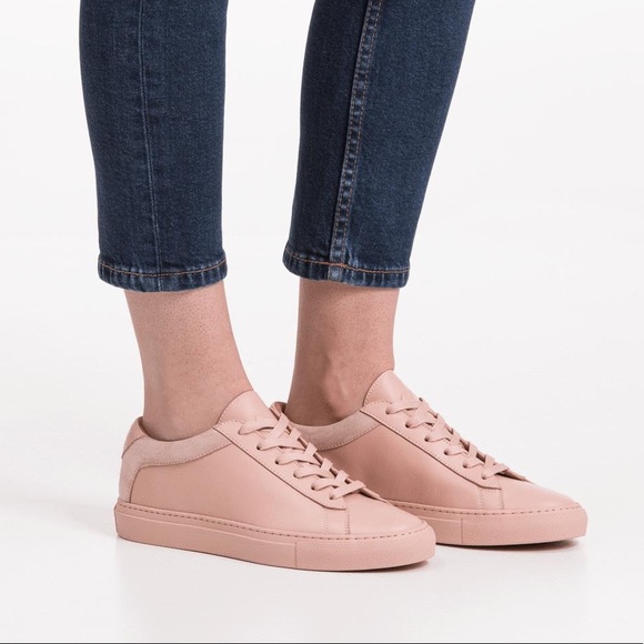 Koio Capri Fiore Pink Leather Italian Lace Up Low Top Sneakers 38 - Picture 1 of 13